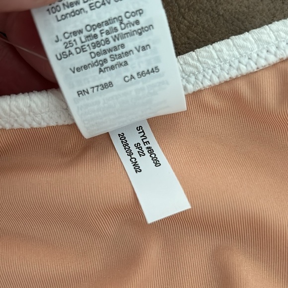 J. Crew High Rise Textured Cheeky Bikini Bottoms White NWT- Size L - Picture 9 of 9